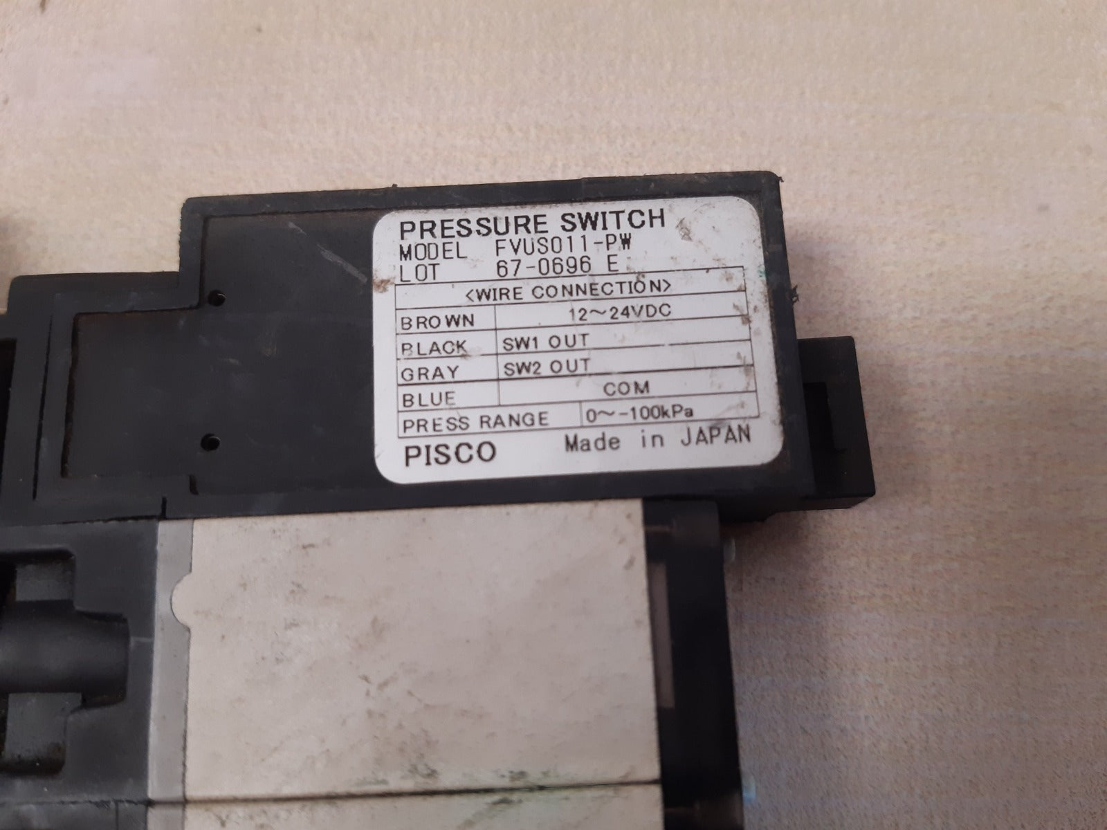 Pisco fvus011-pw pressure switch