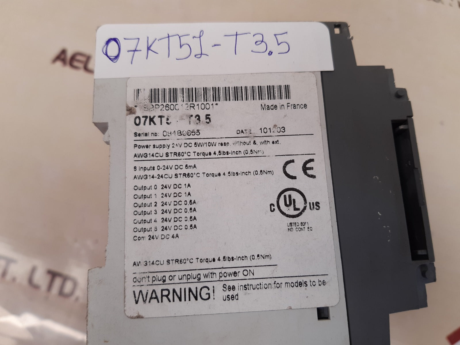 Abb 07kt51-t3.5 advant controller 31 1sbp260012r1001 basic unit 