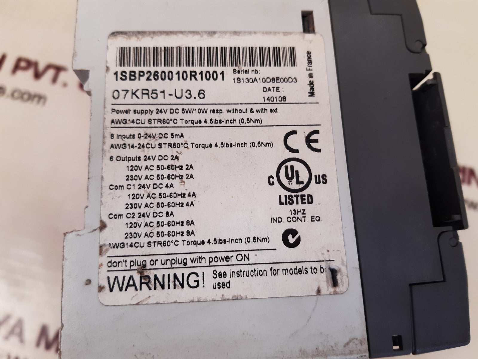 Abb 07kr51-u3.6 advant controller 31 1sbp260010r1001 basic unit