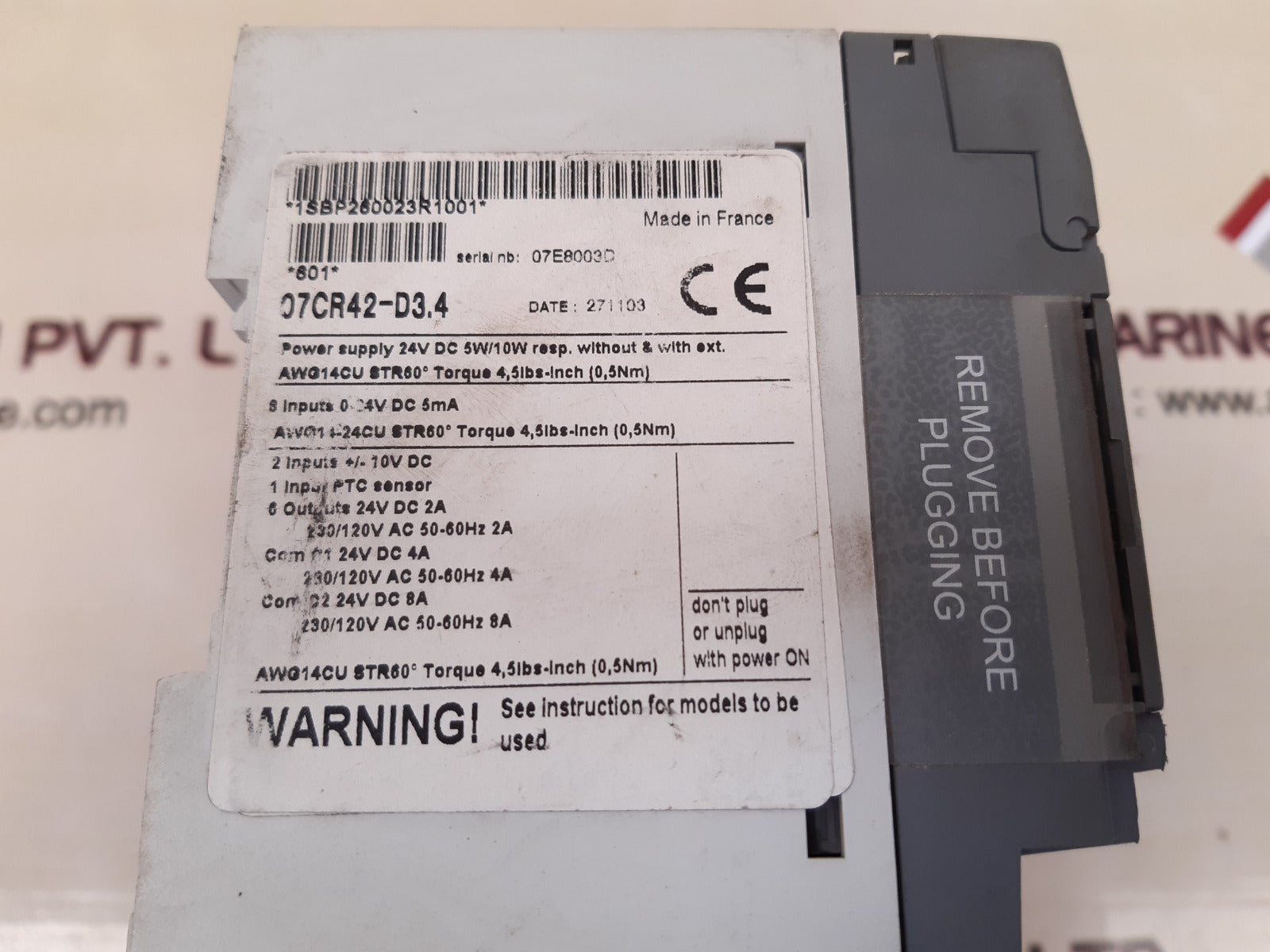 Abb 07cr42-d3.4 advant controller 31 1sbp260023r1001 basic unit