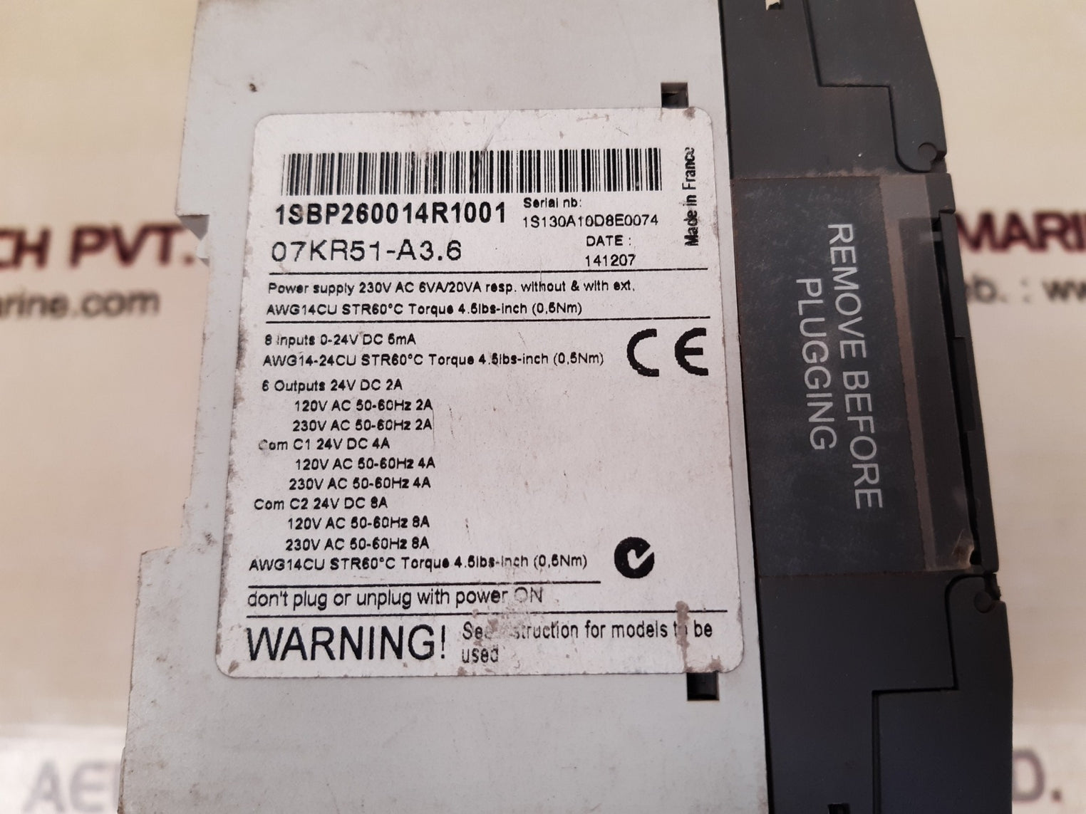 Abb 07kr51-a3.6 advant controller 31 basic unit 1sbp260014r1001