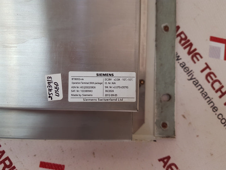 Siemens bt8002 operation terminal