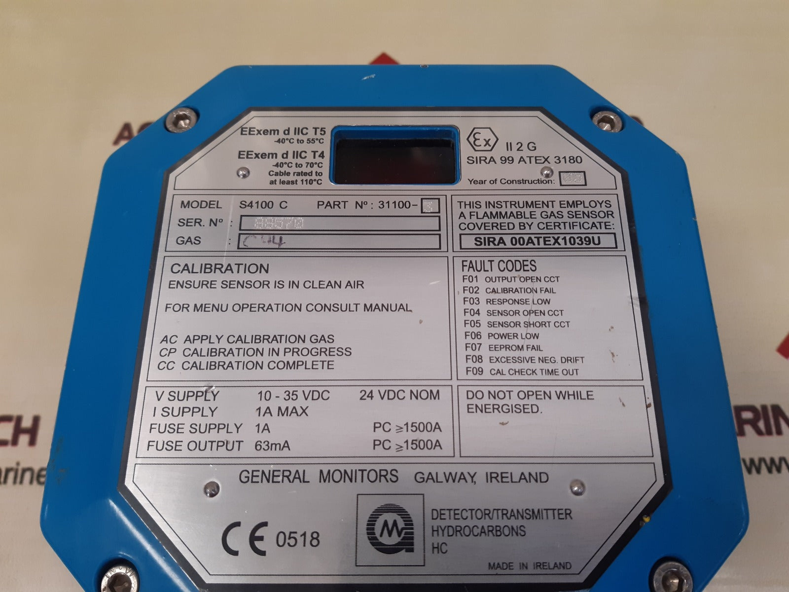 General monitors s4100c gas detector 31100-3