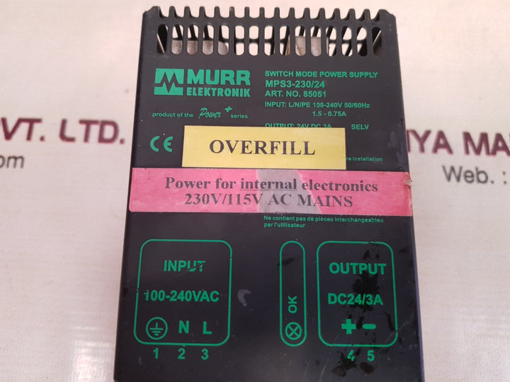 Murr elektronik mps3-230/24 switch mode power supply 
