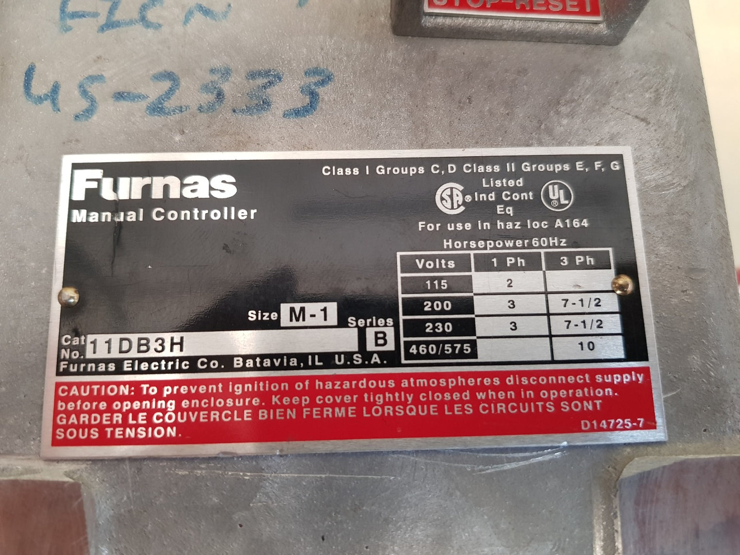 Furnas 11db3h manual controller 
