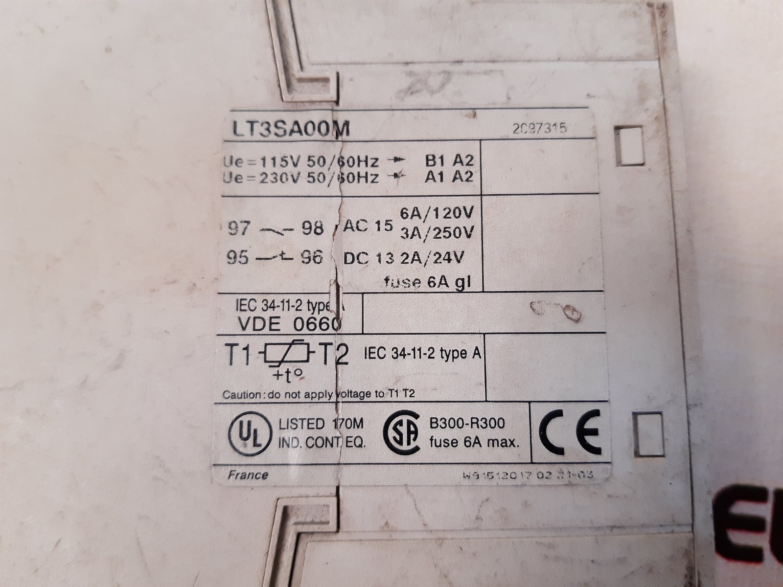 Telemecanique lt3sa00m protection relay