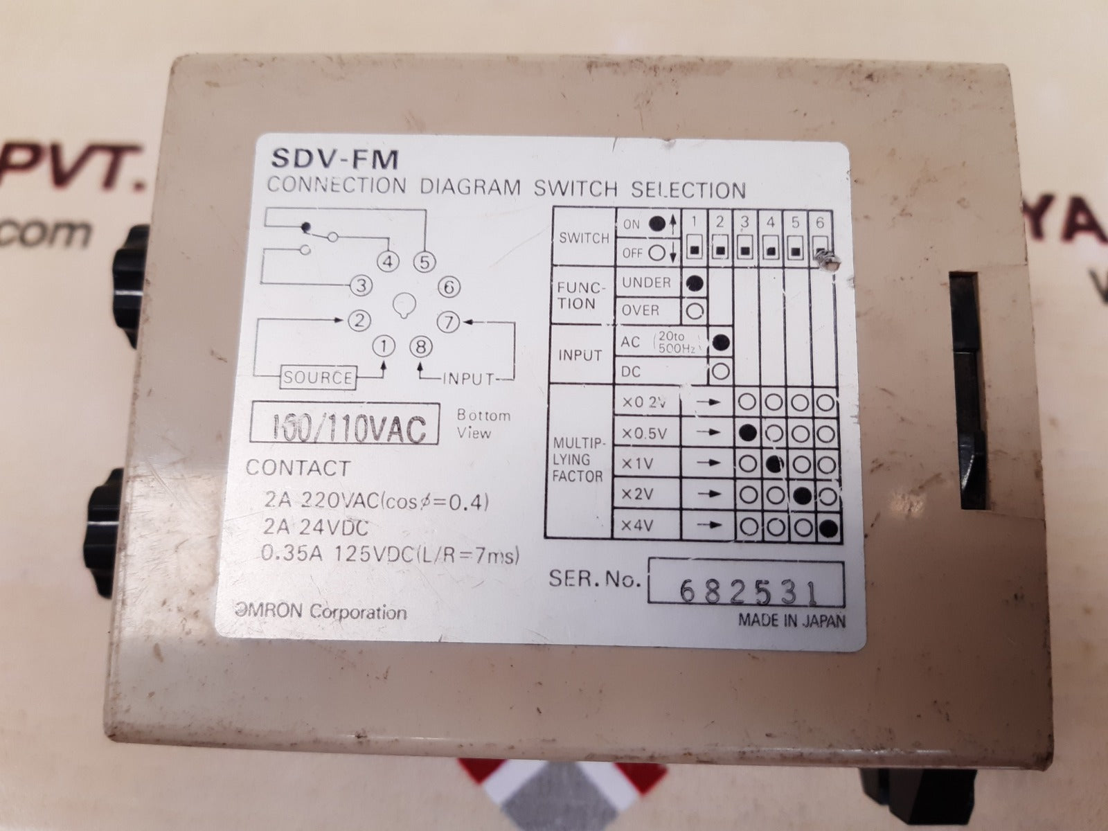 Omron sdv-fm6 voltage sensor Used