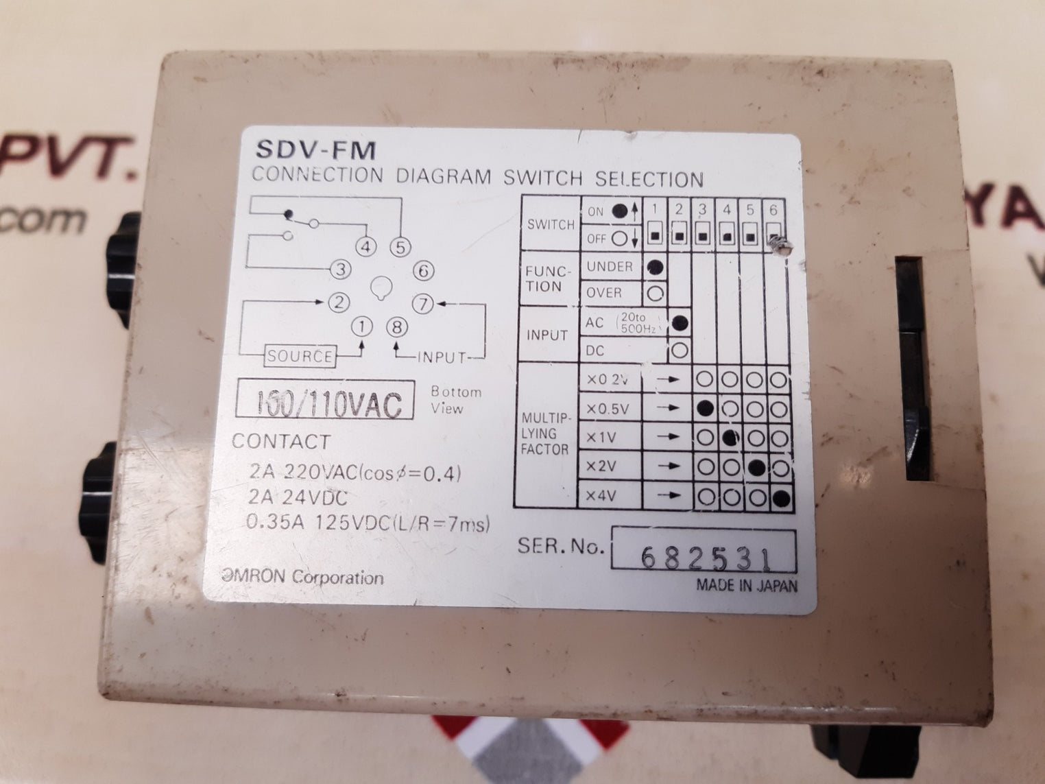 Omron sdv-fm6 voltage sensor Used