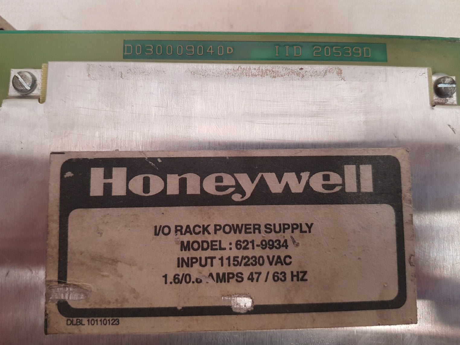 Honeywell 621-9934 i/o system power supply 1.6/0.8 amps 47/63 hz