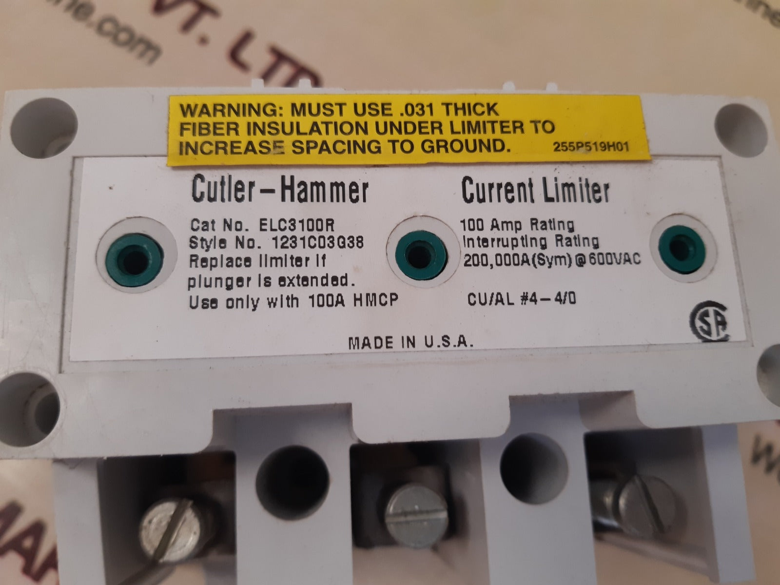 Eaton/cutler-hammer elc3100r current limiter