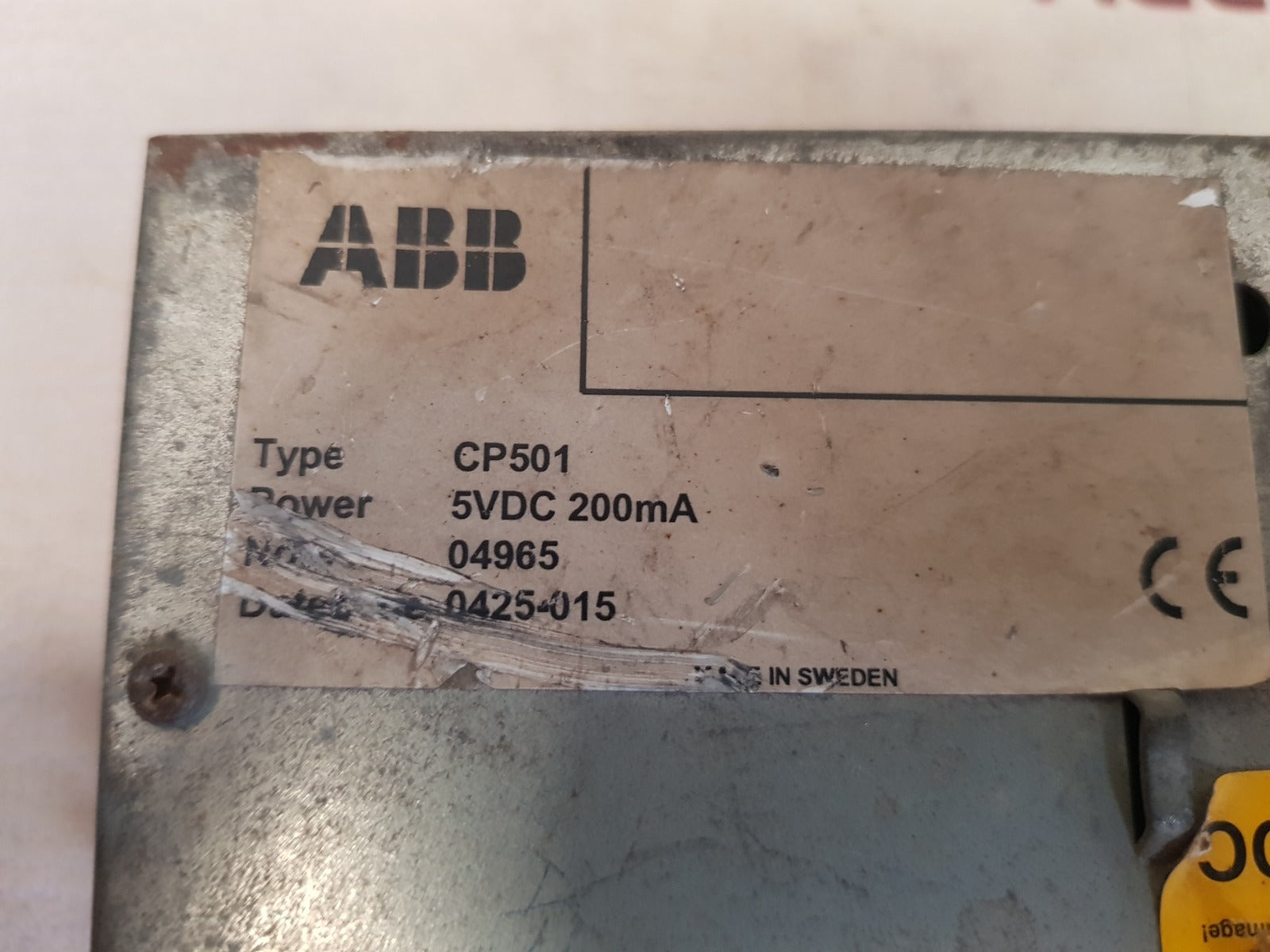 Abb Cp501 Display Control Panel
