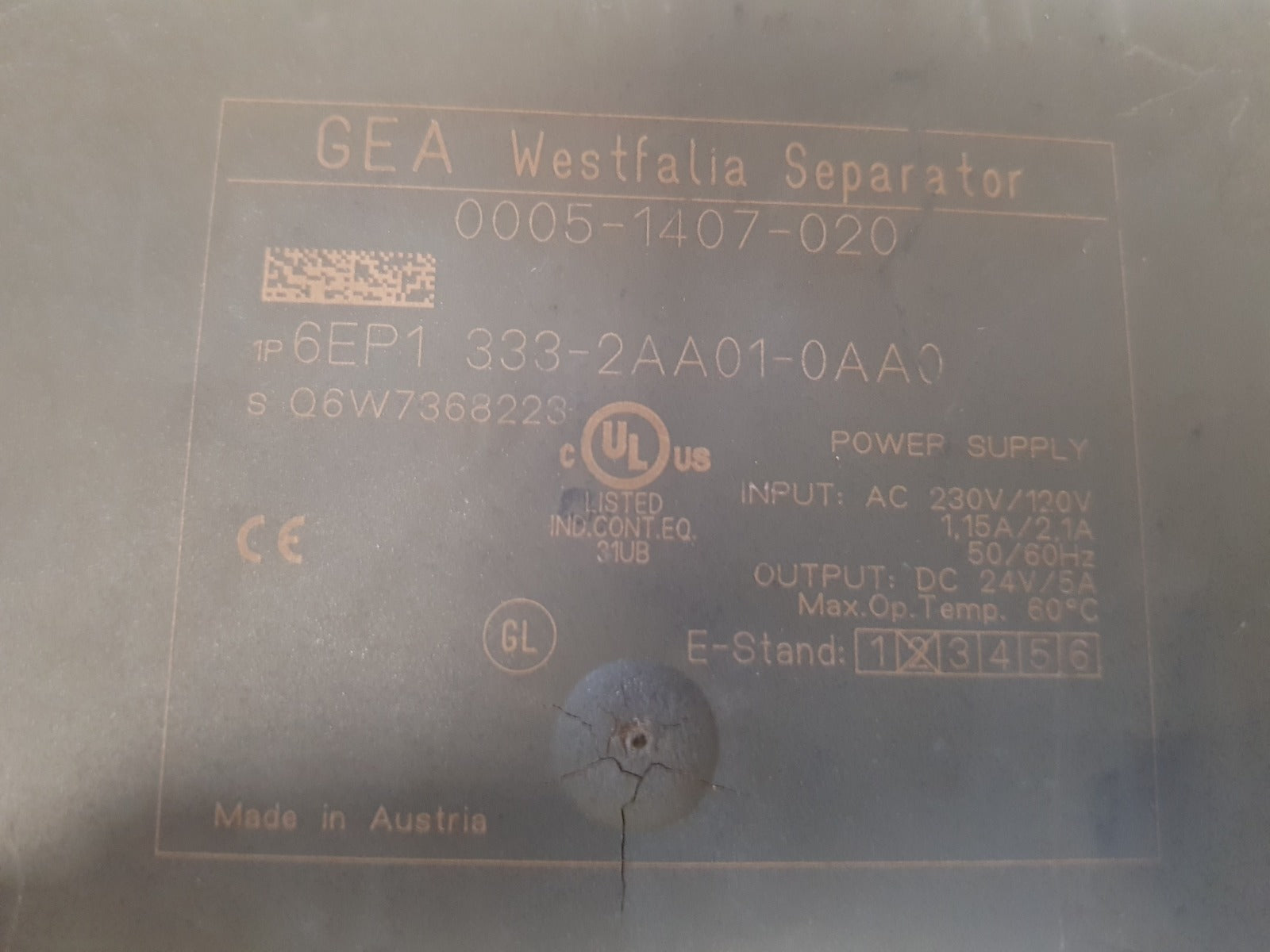 Gea 0005-1407-020 Power Supply 6Ep1 333-2Aa01-0Aa0 Ac 230V/120V