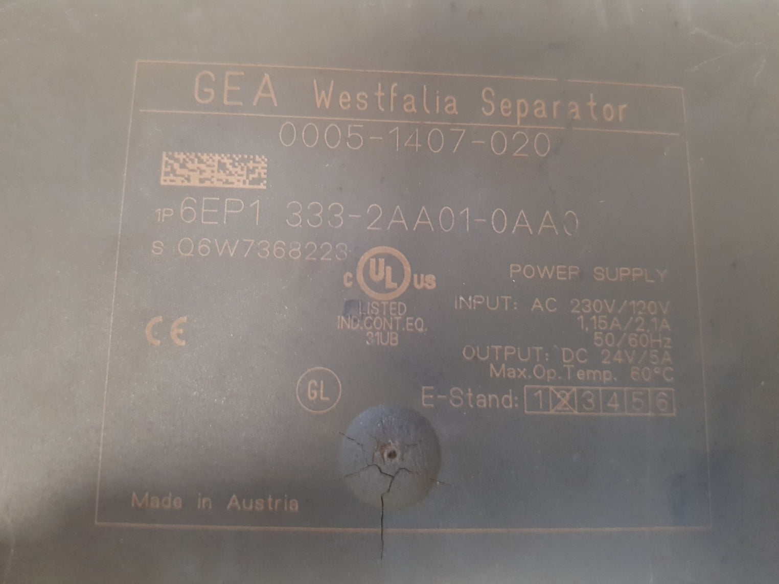 Gea 0005-1407-020 Power Supply 6Ep1 333-2Aa01-0Aa0 Ac 230V/120V