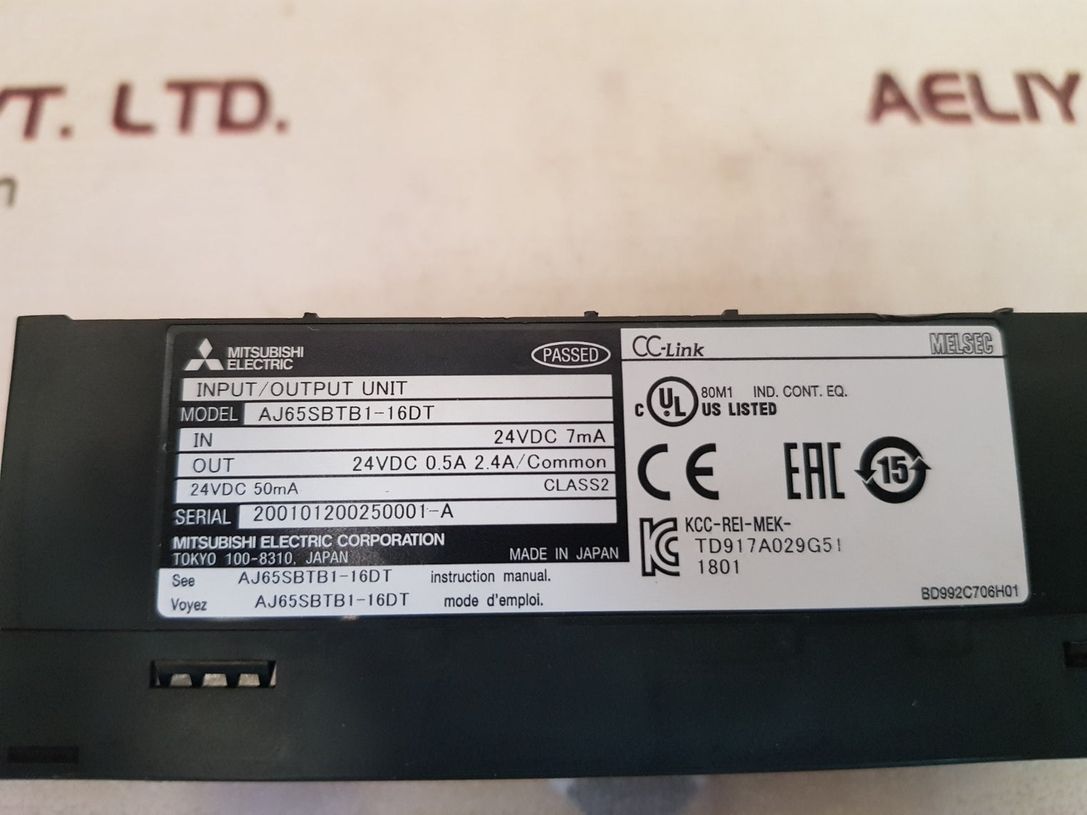 Mitsubishi Electric Aj65Sbtb1-16Dt Input/Output Unit 24Vdc
