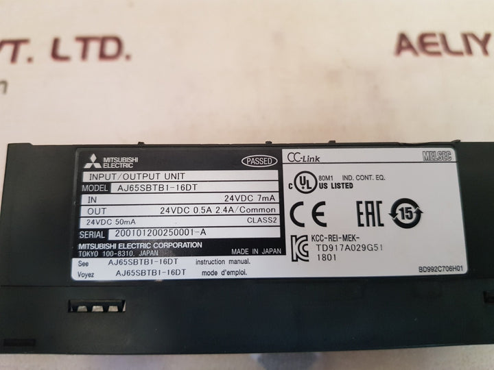 Mitsubishi Electric Aj65Sbtb1-16Dt Input/Output Unit 24Vdc
