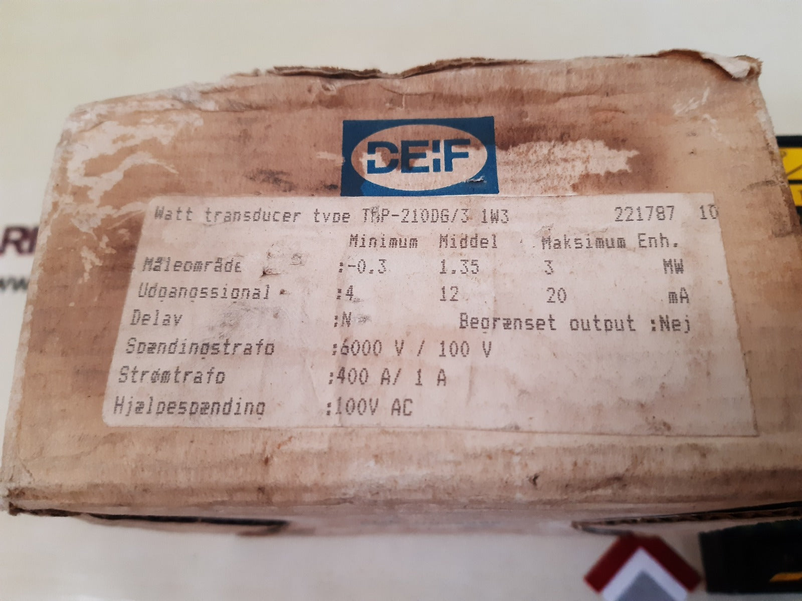 Deif tap-210dg/3 inwatt transducer 221787.10