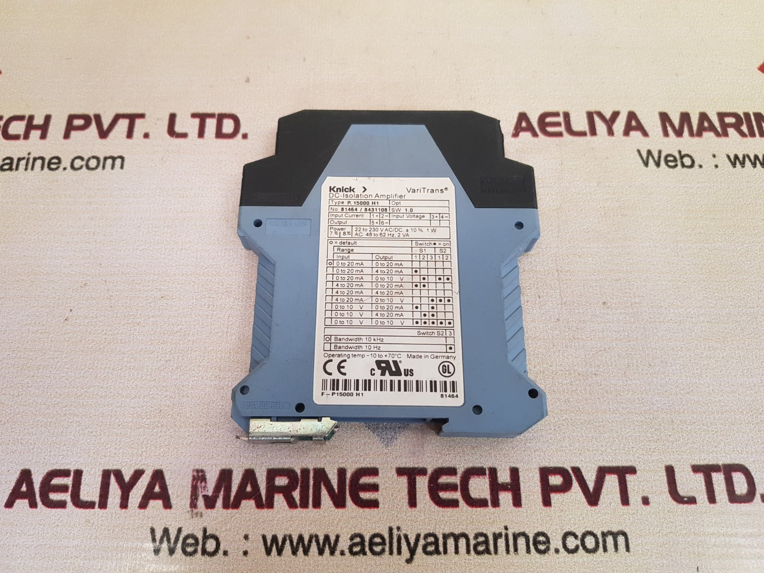 Knick P-15000 H1 Dc-isolation Amplifier Temp. -10 To+70°C
