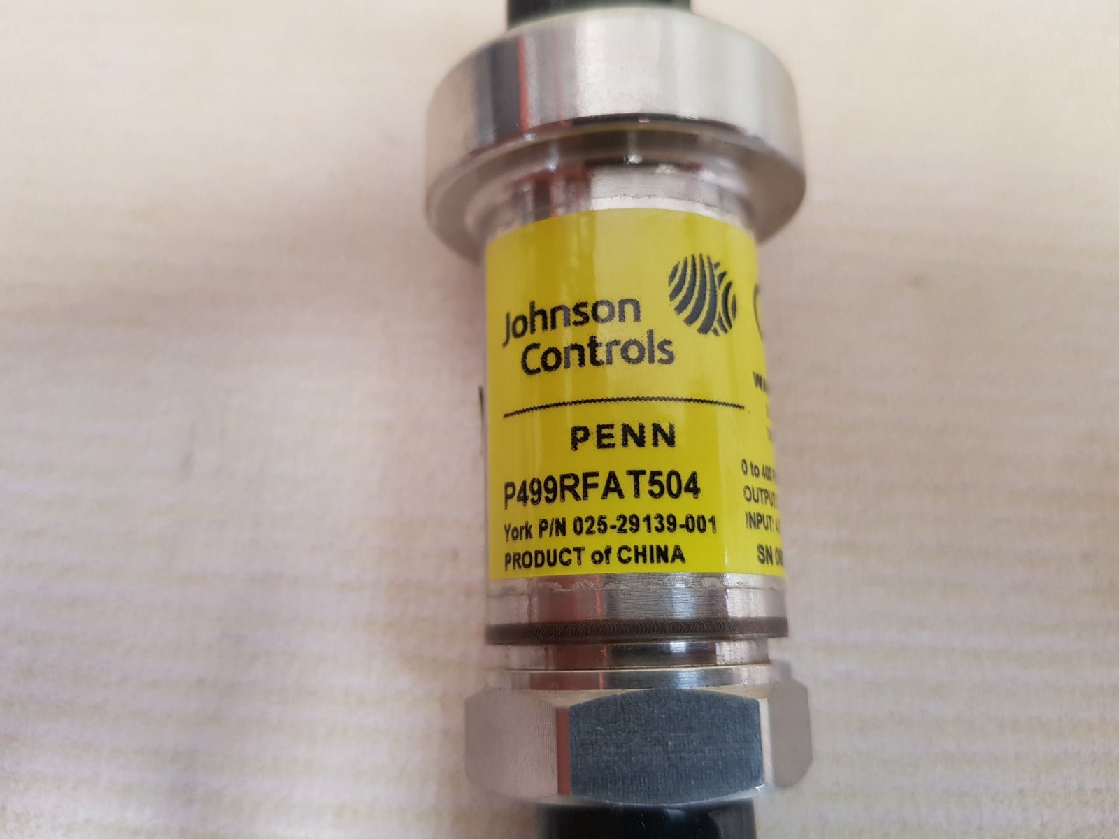 Johnson controls p499rfat504 025-29139-001 pressure transducer