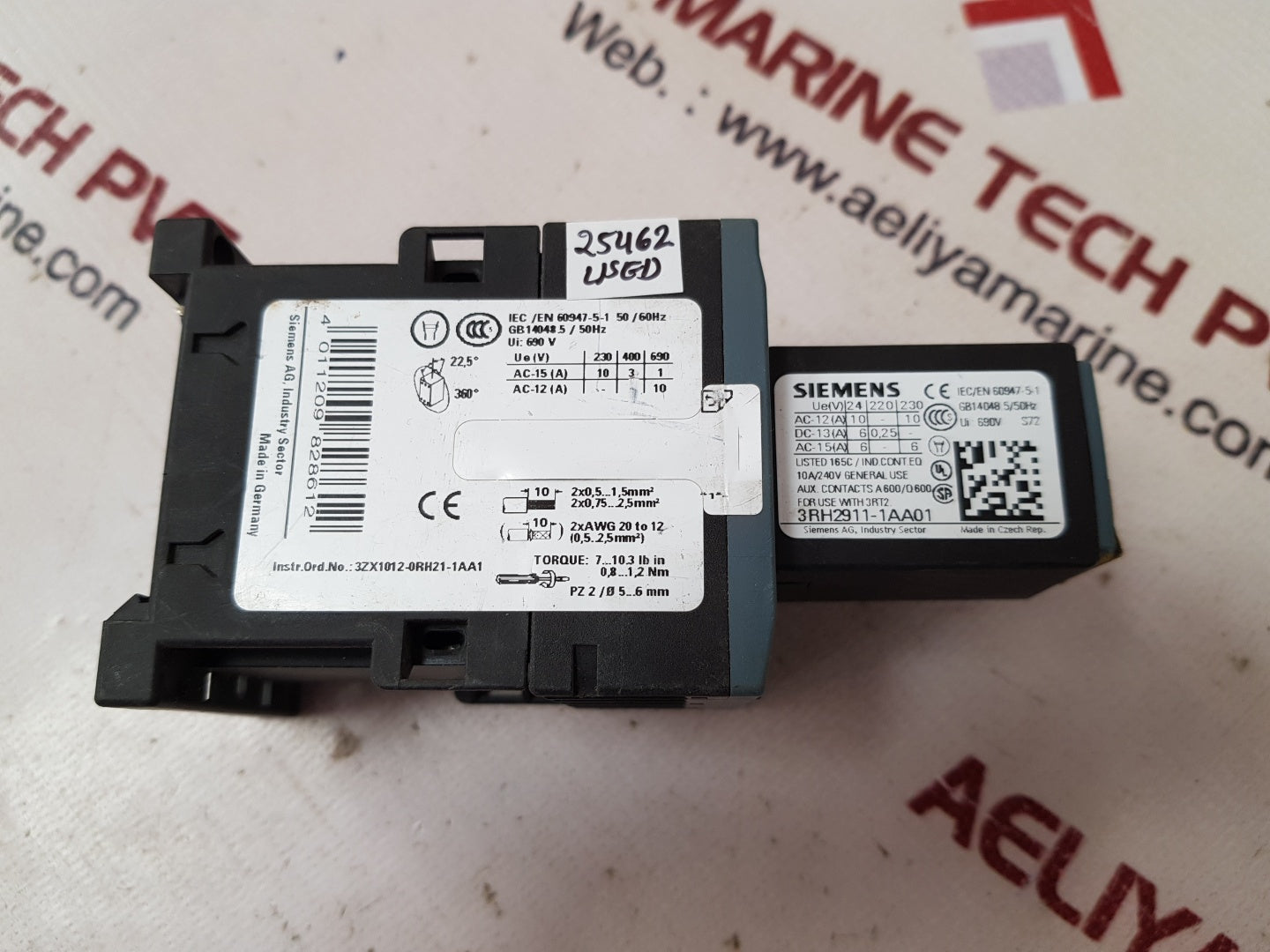 Siemens 3rh2911-1aa01 auxiliary switch with 3rh2140-1bb40 contactor 