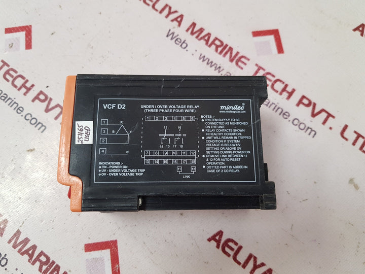 Minilec vcf d2 under/over voltage relay