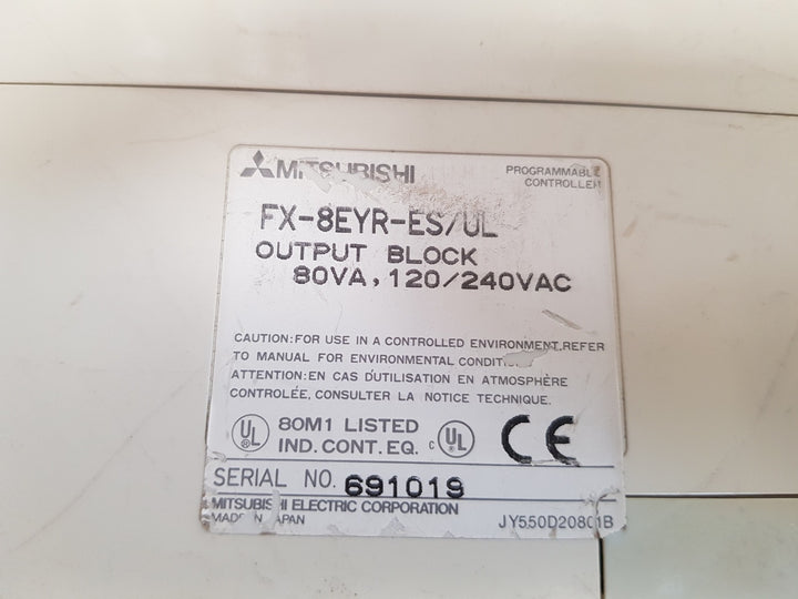 Mitsubishi Fx-8Eyr-es/Ul Programmable Controller Unit 120/240Vac