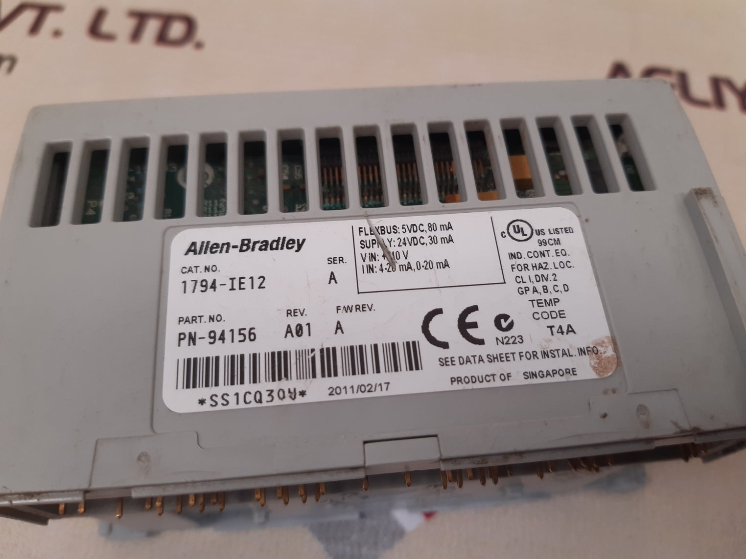 Allen-bradley 1794-ie12 flex i/o analog input module ser.a