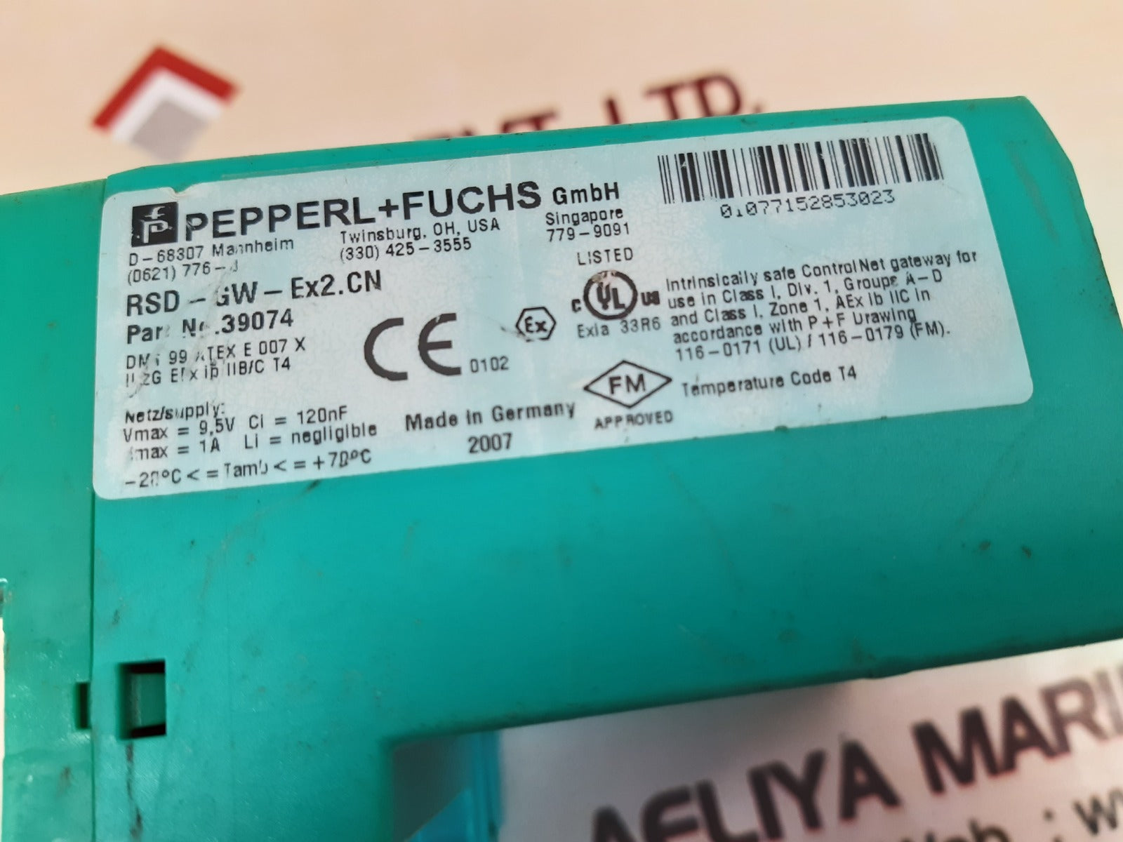 Pepperl+fuchs rsd-gw-ex2.cn controlnet gateway media redundant