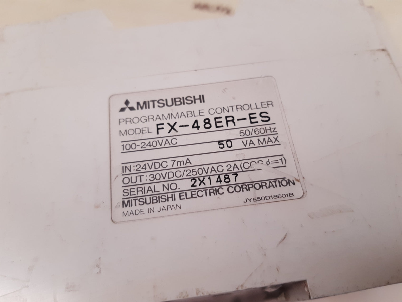 Mitsubishi melsec fx-48er-es programmable controller