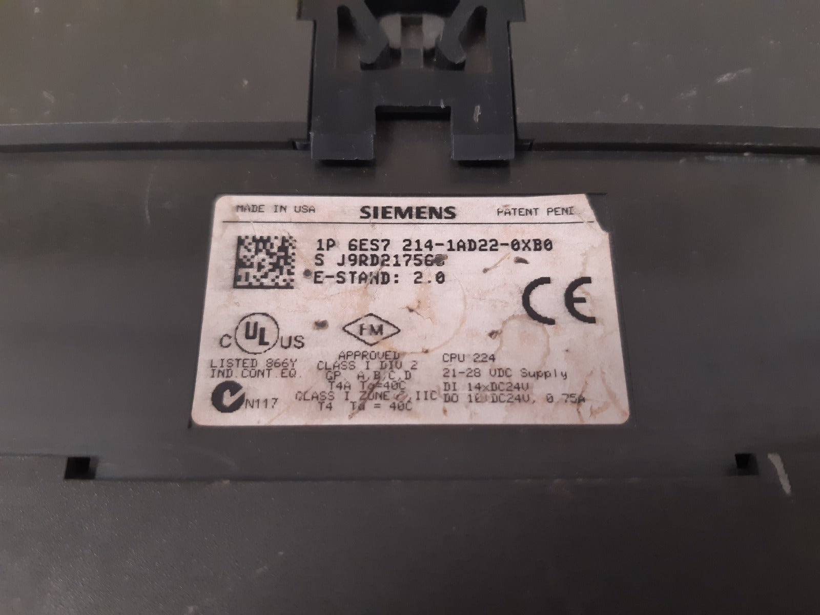 Siemens simatic s7-200 6es7 214-1ad22-0xb0 plc module
