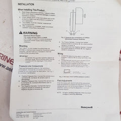 Honeywell ap5027-30 airflow differential pressure switches