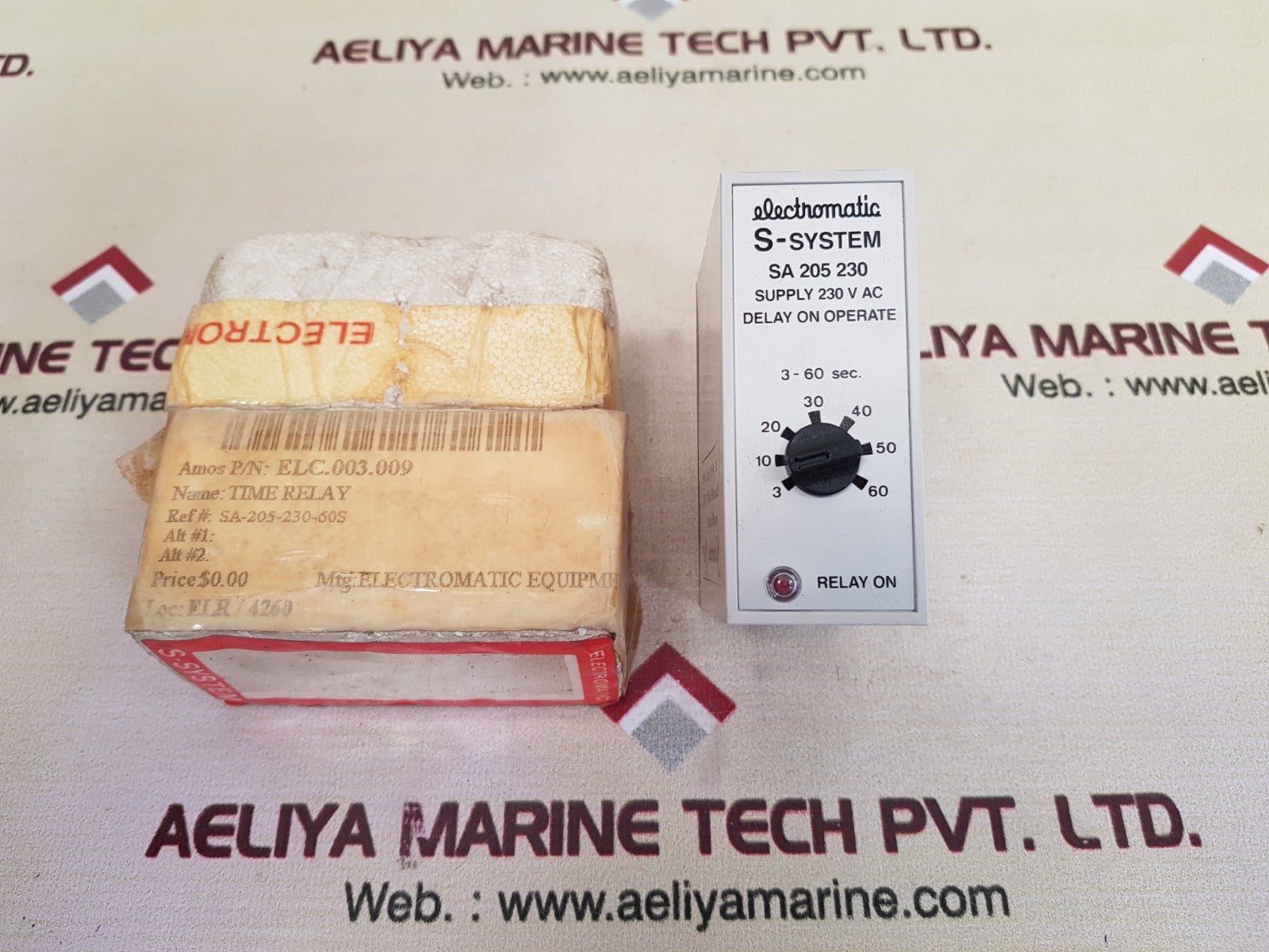 Electromatic S-system Sa 205 230 Supply 230Vac Timer Delay On Operate 3-60 Sec