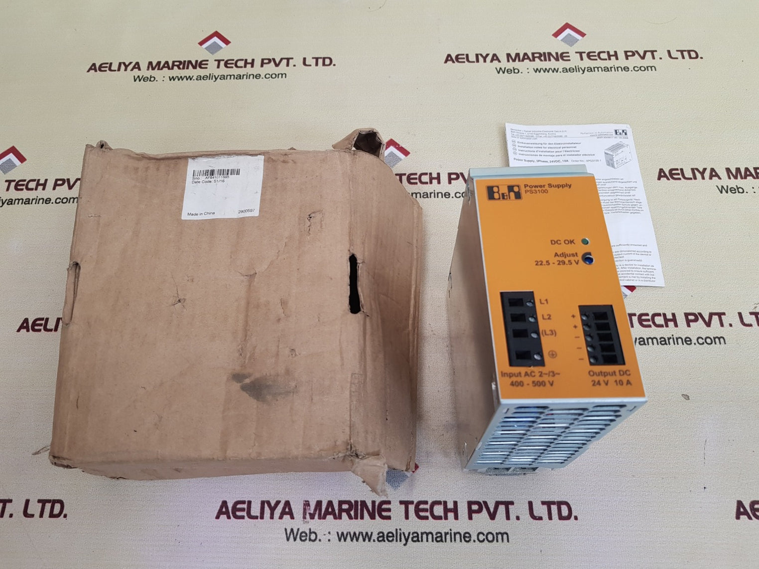 B&R Automation Ps3100 3Phase Power Supply 24Vdc, 10A