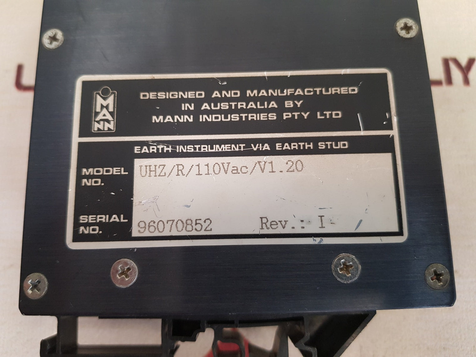 Mann Industries Uhz/R/110Vac/V1.20 Monitoring Module