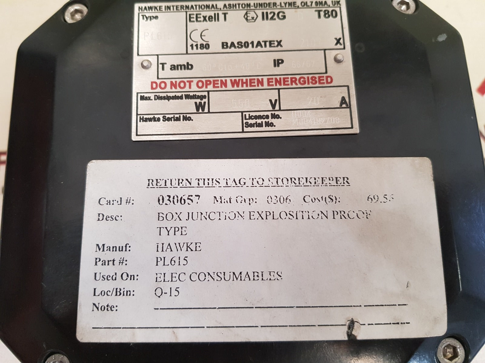Hawke international pl615 junction box 20a/2.0a