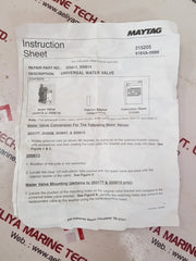 Maytag 205613 universal water valve
