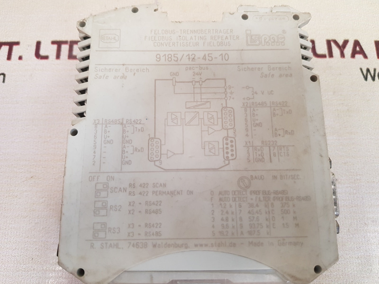 Stahl 9185/12-45-10 Fieldbus Isolating Repeater 24V