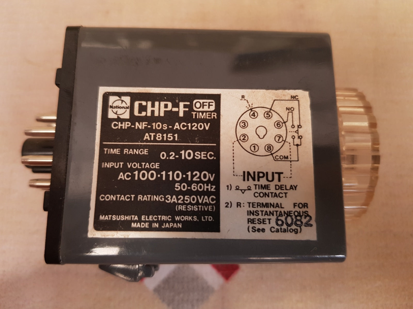 Matsushita Chp-nf-10S-ac120V Time Delay Relay Ac 100-110-120V,50/60Hz