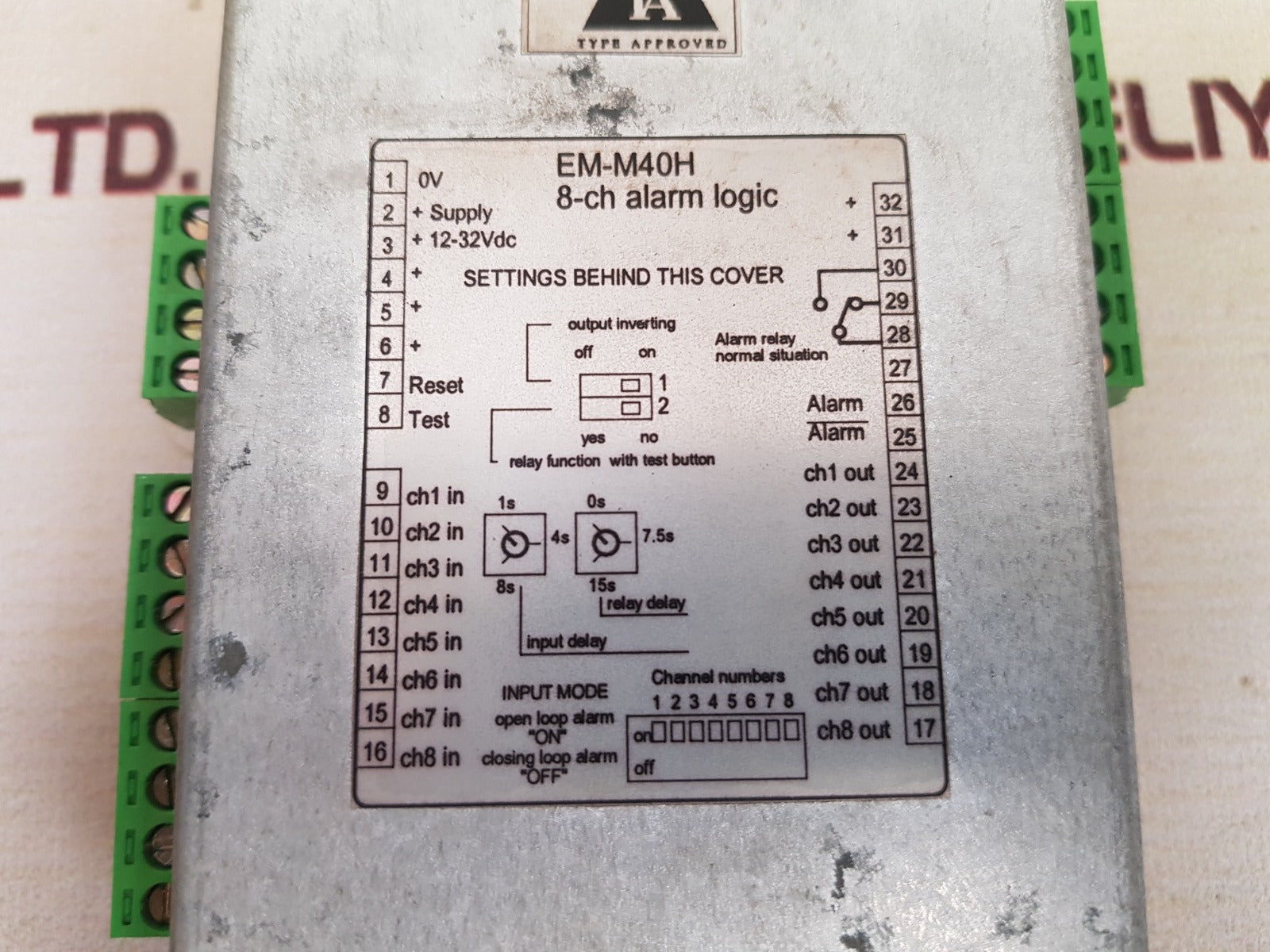 Electromen Em-m40H 8-channel Alarm Logic Indication Unit 12-32Vdc