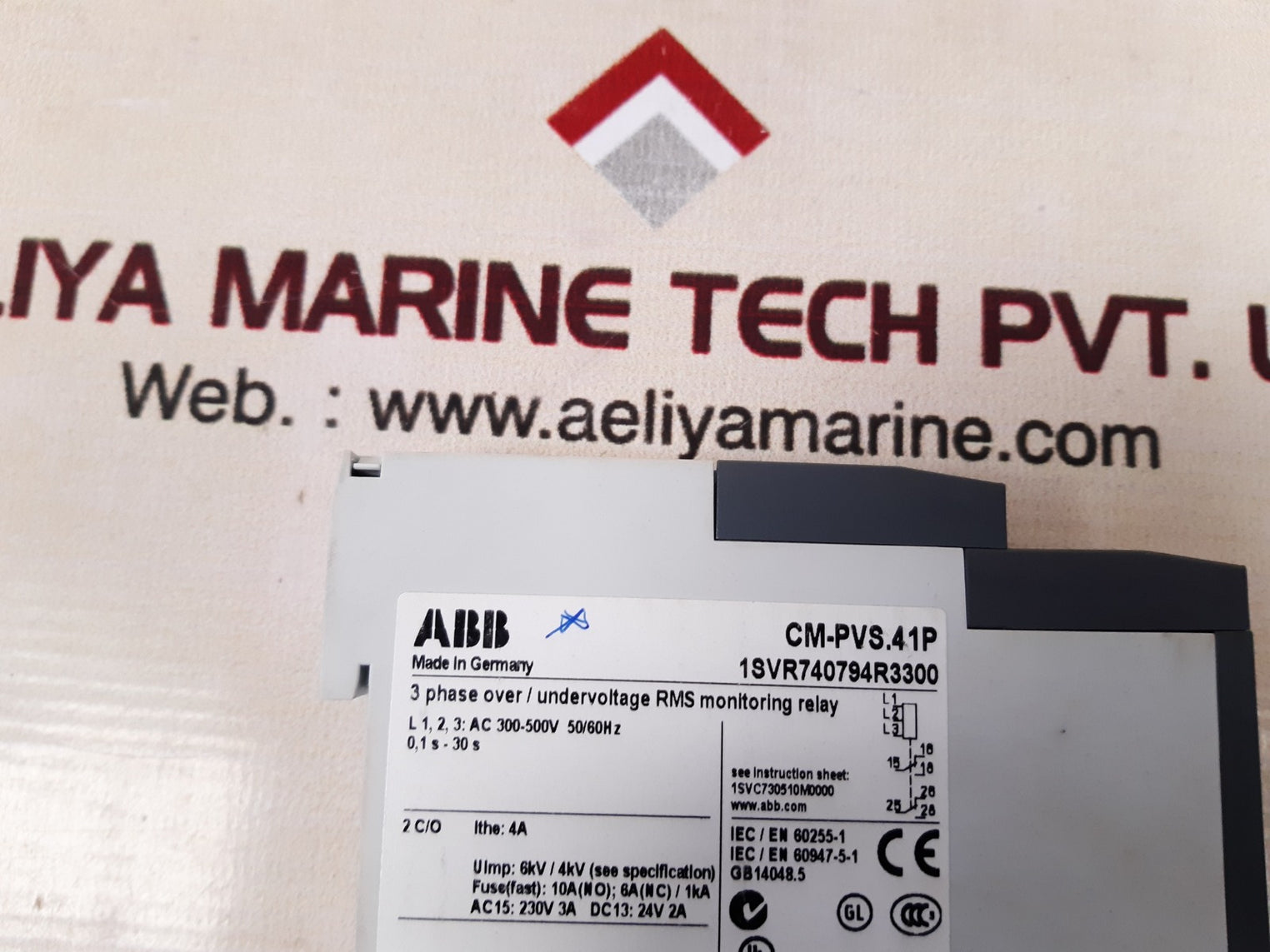 Abb Cm-pvs.41P 3-phase Over/ Undervoltage Monitoring Relay 1Svr740794R3300