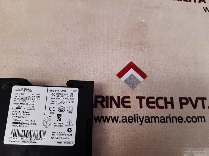 Siemens Sirius 3Rn1010-1Cm00 Thermistor Motor Protector Relay 220-240V Ac