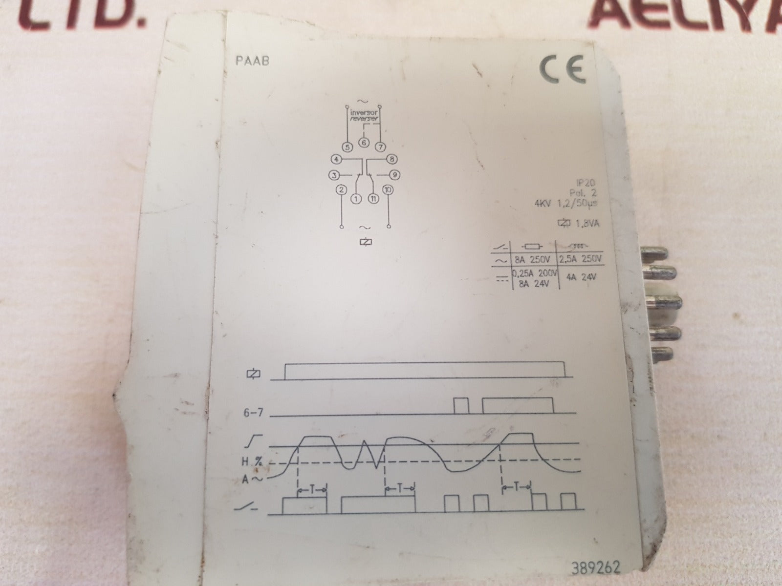 Elteco Paab 110 1A Voltage Control Relay 110-125V~ 50/60Hz