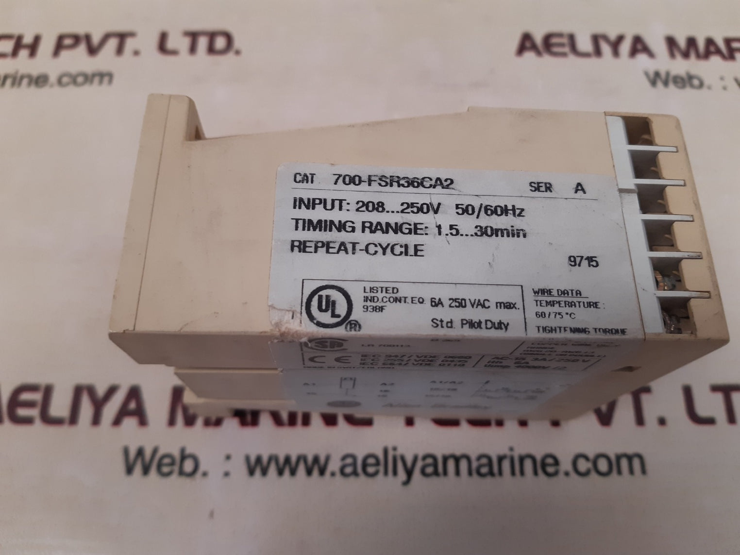 Allen-bradley 700-fsr36ca2 ser a timing relay