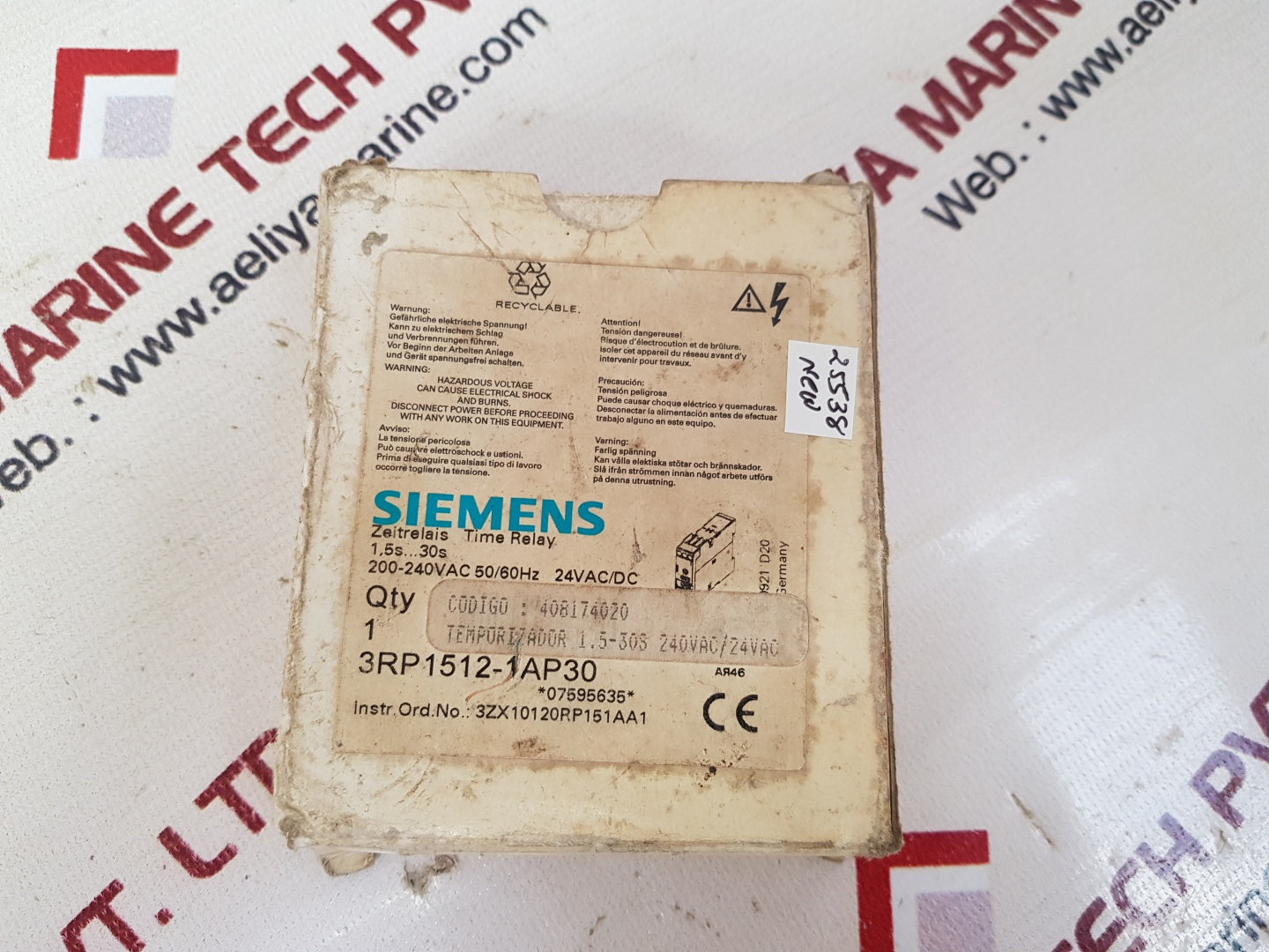 Siemens 3rp1512-1ap30 time relay on delay 1.5s-30s
