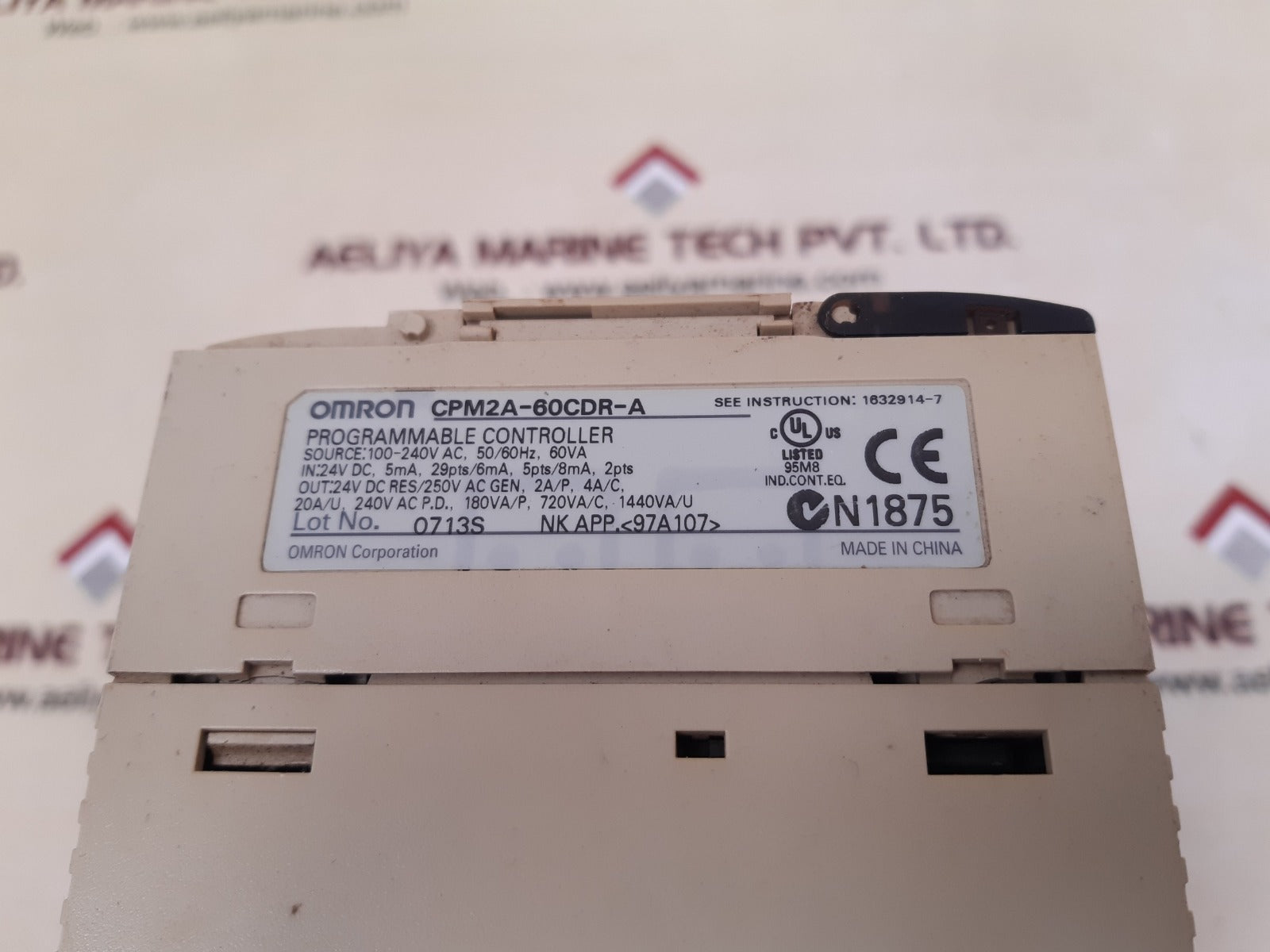 Omron Cpm2A-60Cdr-a Programmable Controller 100-240V Ac, 50/60Hz, 60V