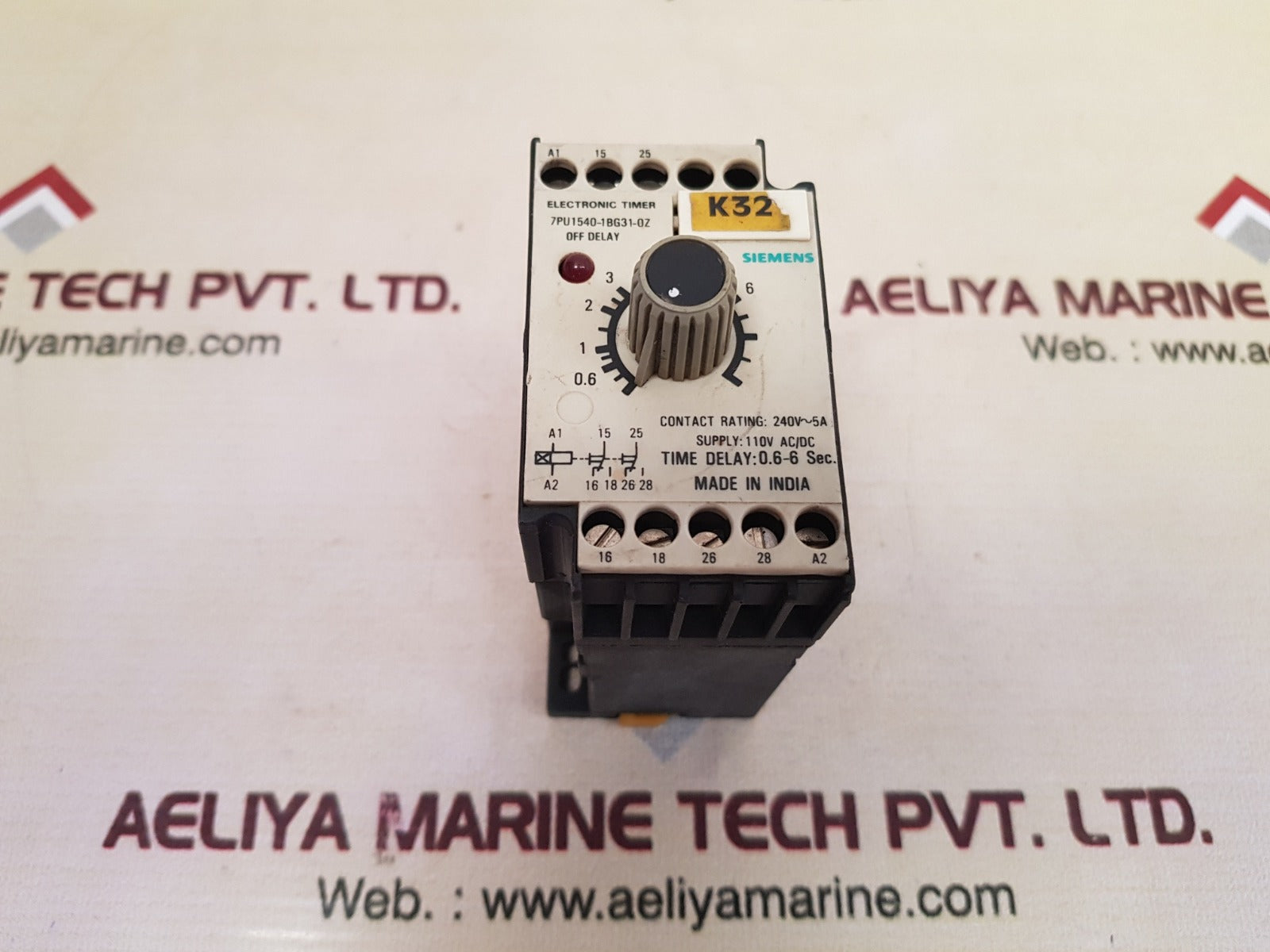 Siemens 7Pu1540-1Bg31-0Z Off Delay Electronic Timer 0.6-6 Sec