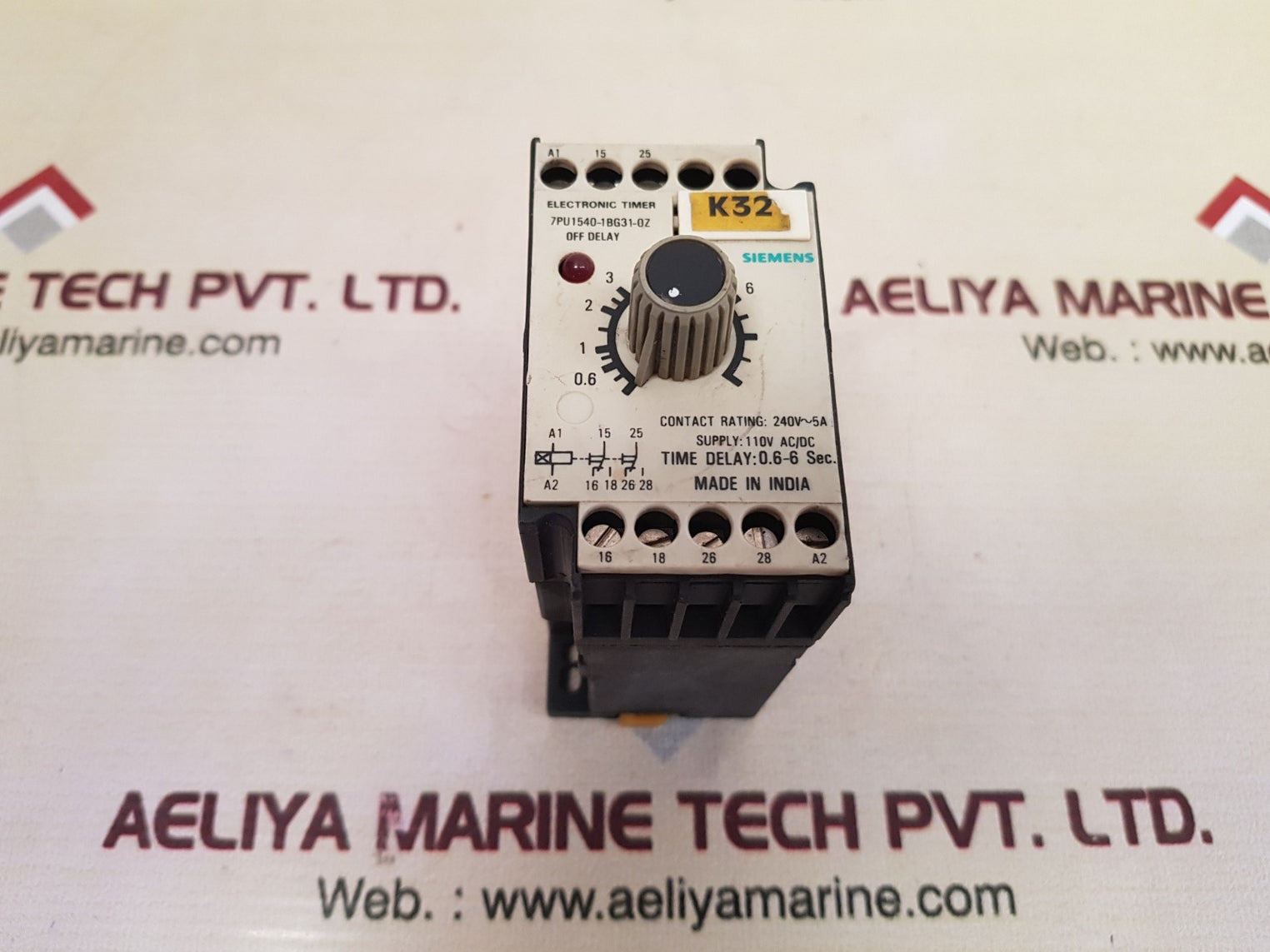 Siemens 7Pu1540-1Bg31-0Z Off Delay Electronic Timer 0.6-6 Sec