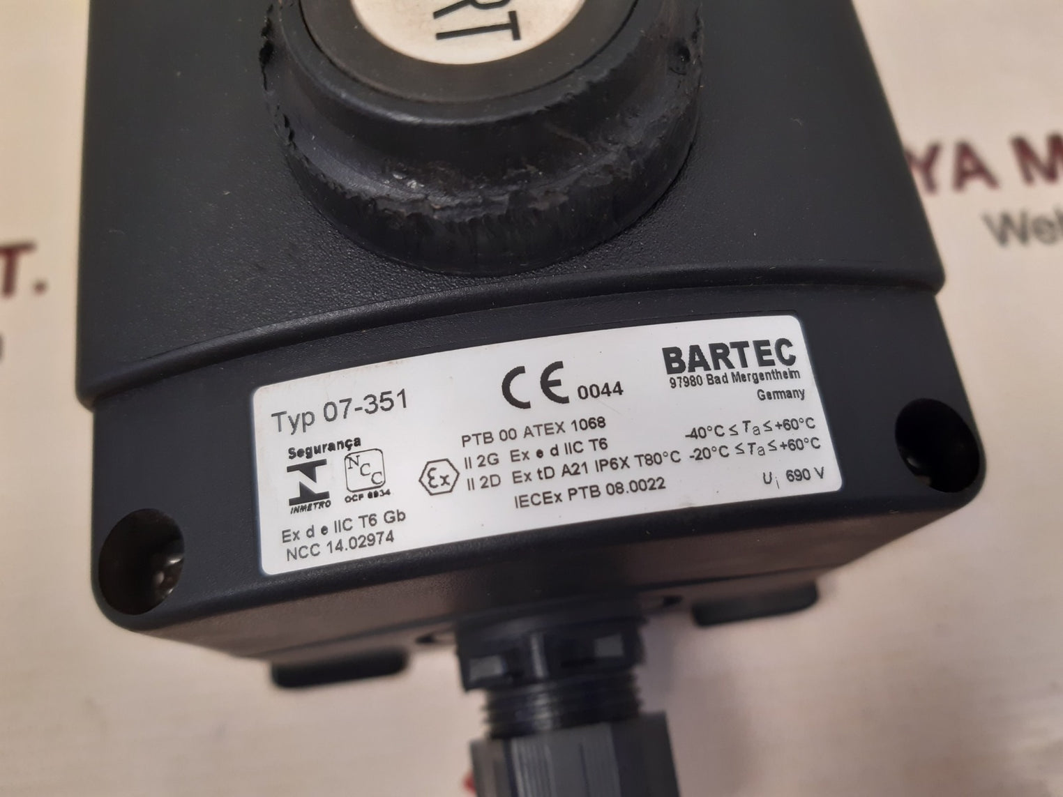 Bartec 07-351 Emergency Push Button Station