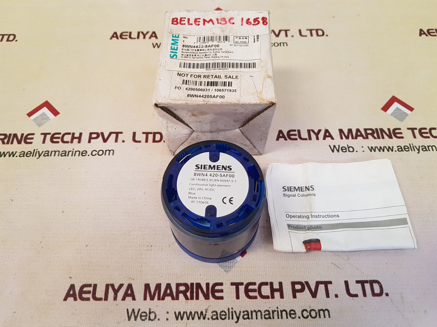 Siemens 8Wn4 420-5Af00 Continuous Light Element 24V Ac/Dc
