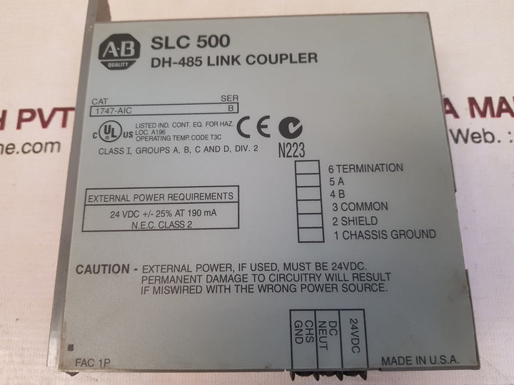 Allen-bradley 1747-aic Dh-485 Link Coupler Ser.B