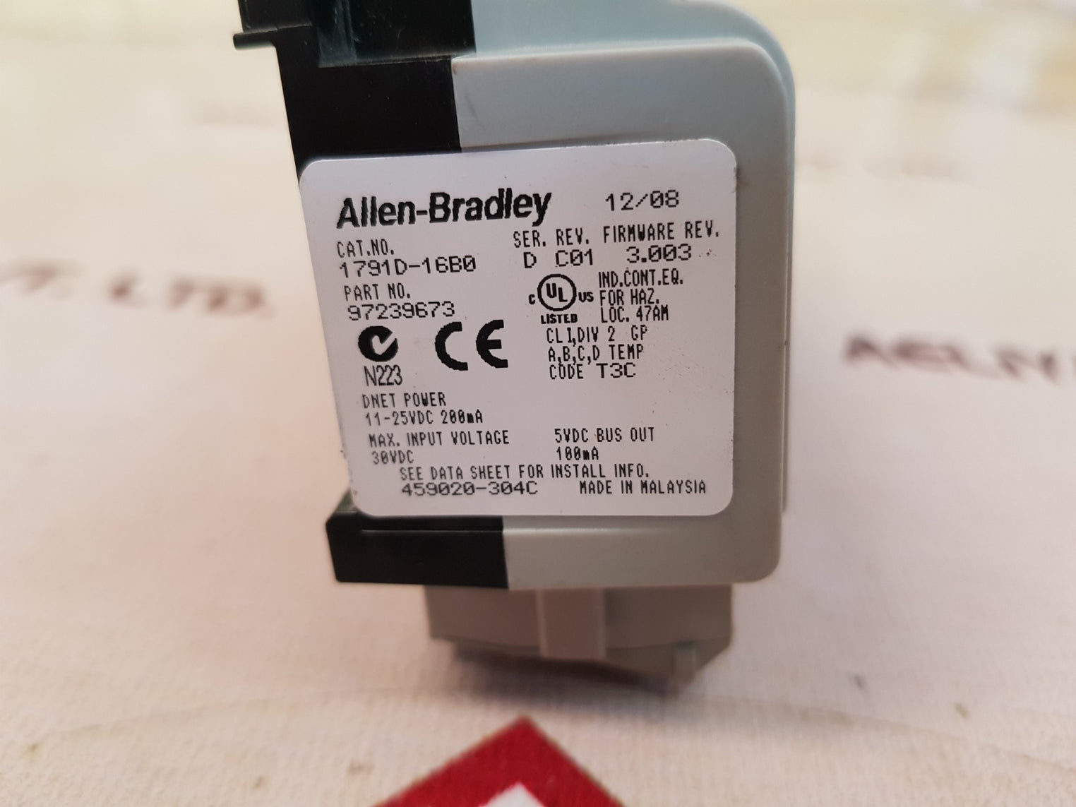 Allen-bradley 1791D-16B0 Ser D Compact Block I/O Devicenet 16 Inputs